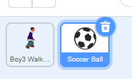Figurenauswahl mit Boy3 Walking und Soccer Ball