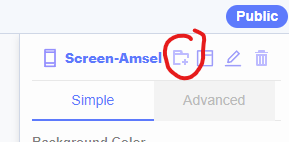Thunkable: Save screen to my screen Button im rechten Menü eingekreist