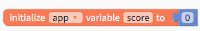 initialize app variable score to 0